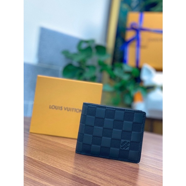 Ví gập cho nam thương hiệu Louis Vuitton LV da thật cao cấp hoạ tiết caro