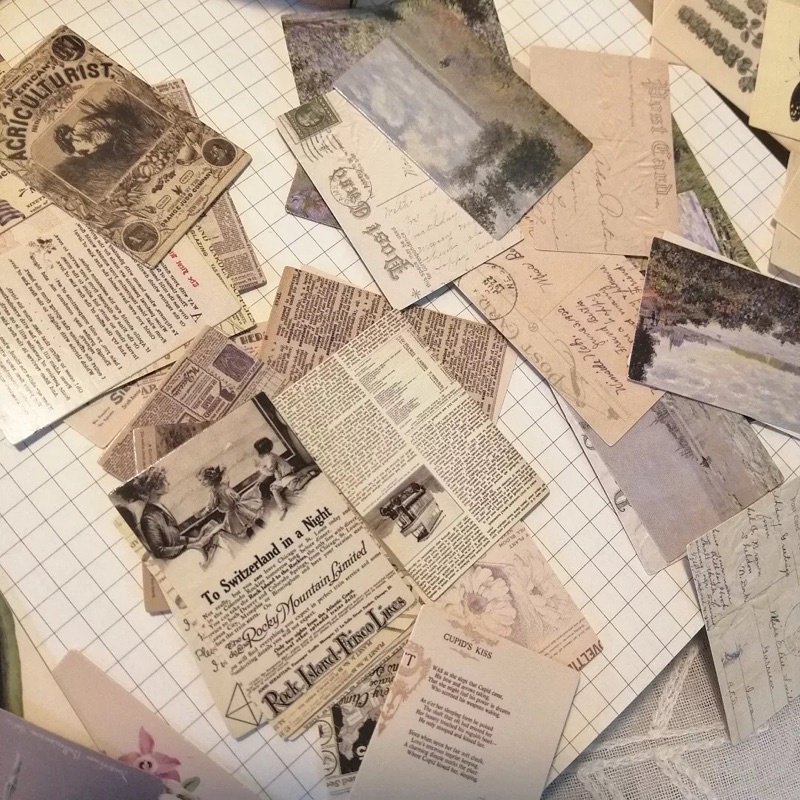 Thẻ trang trí in 2 mặt chủ đề vintage dùng trang trí bullet journal - ginandtonic