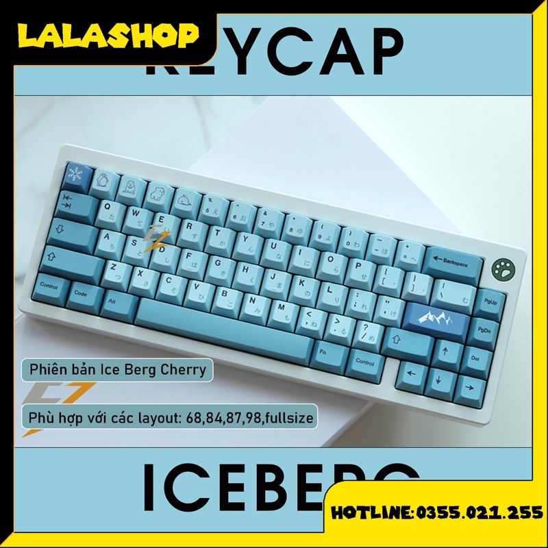 Set Keycap Thick Pbt Cherry Iceberg 142 Nút Cho Bàn Phím Cơ