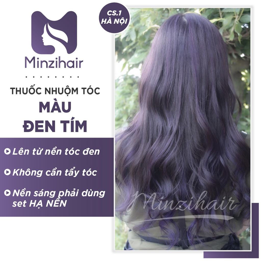 Thuốc Nhuộm Tóc Màu Đen Tím - Lên Từ Nền Tóc Đen - TẶNG TRỢ DƯỠNG | MINZIHAIR HN