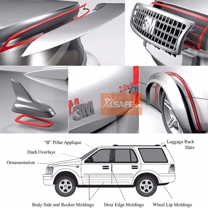 Băng keo 2 mặt cường lực 3M dài 3Mét băng keo siêu dính chịu nước, nhiệt dán được trên nhiều loại chất liệu