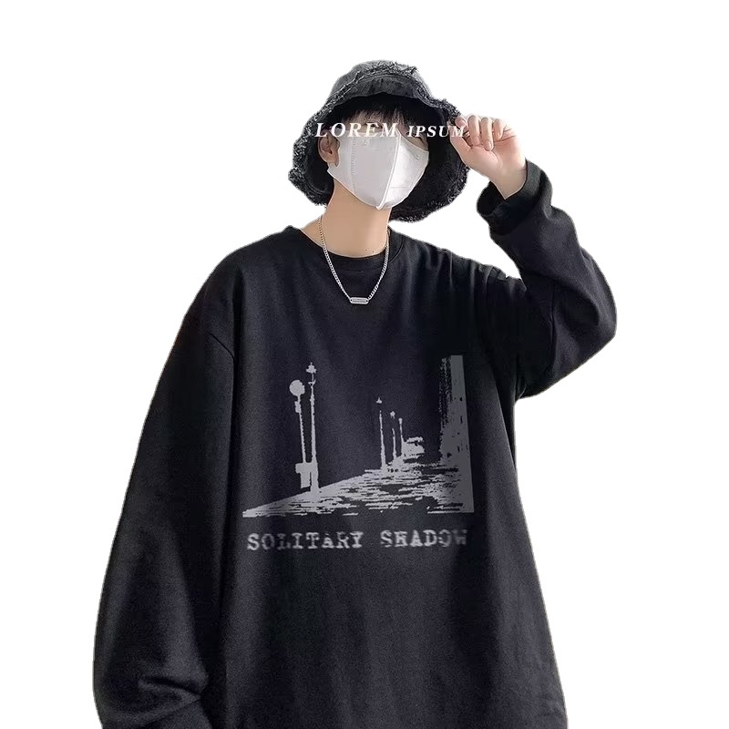 Áo Thun Tay Dài Dáng Rộng In Chữ Thoải Mái Thời Trang Cho Nam Và Nữ size M-5XL