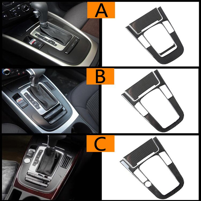 Kiểu Dáng Xe Sợi Carbon Miếng Dán Cho Xe Audi A4 A5 Q5 B8 S4 S5 Bảng Điều Khiển Bánh Răng Dịch Chuyển Khung Trang Trí Viền Dải Phụ Kiện Nội Thất