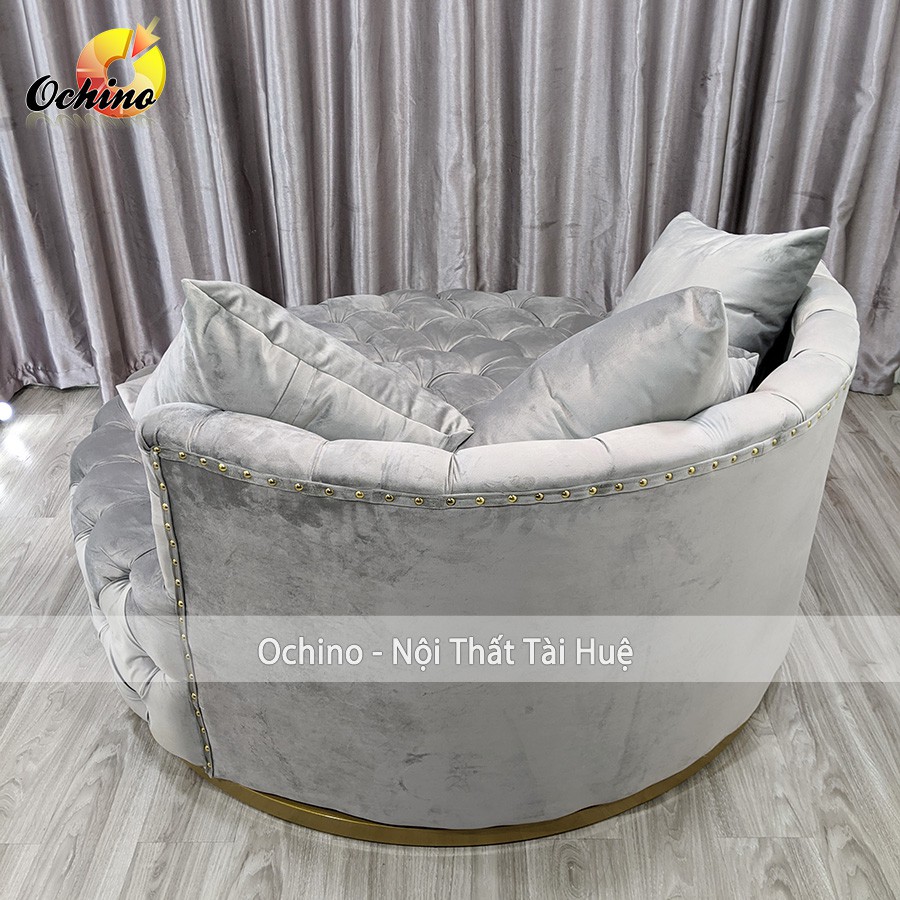 Ghế Sofa Giường hình Tròn Nhún Sang Trọng có tựa lưng đk 1m4 và 1m6 ( Hình Thật Shop Chụp)