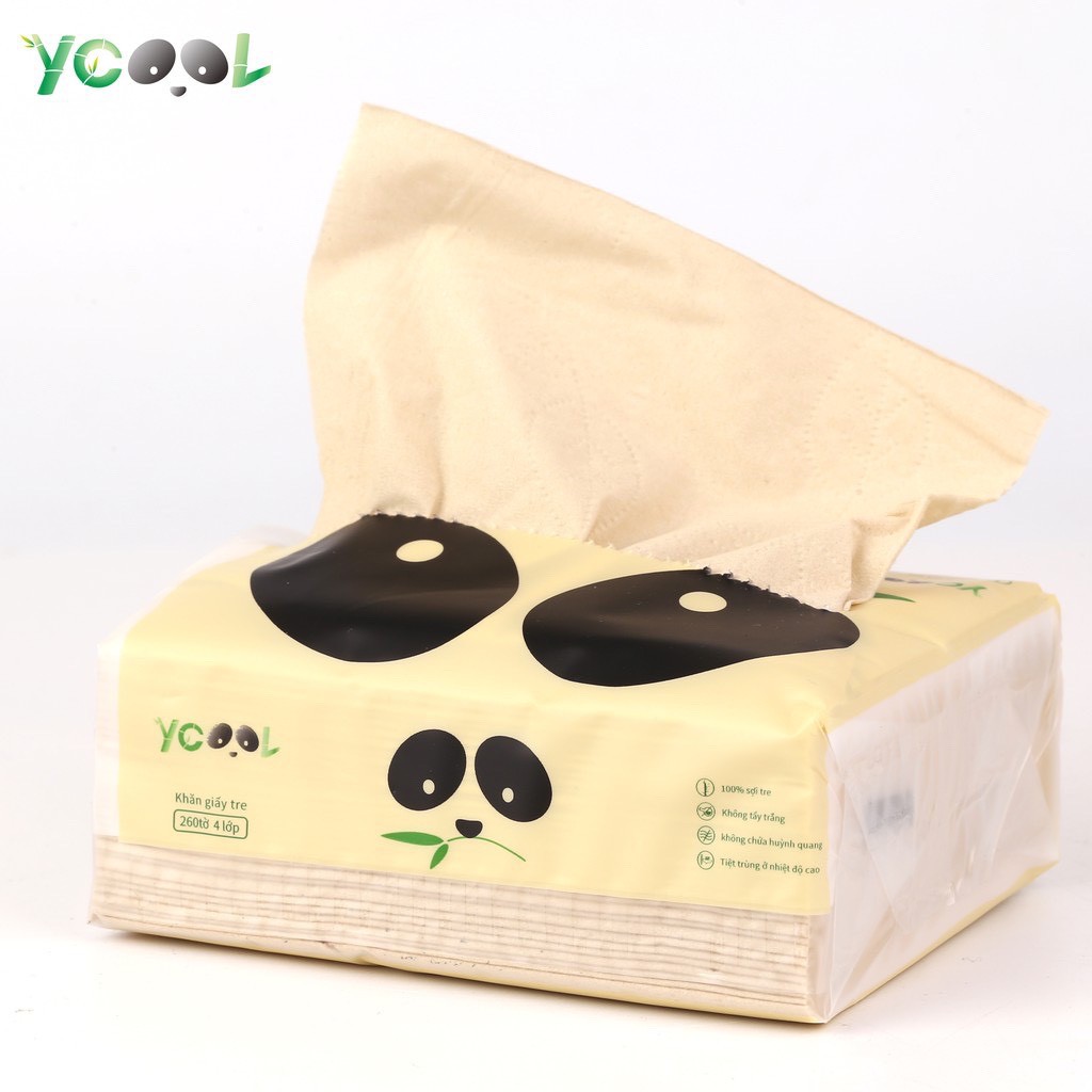 Giấy ăn gấu trúc siêu dai khăn giấy tre YCOOL thùng 30 gói hàng loại 1 - Ankoo