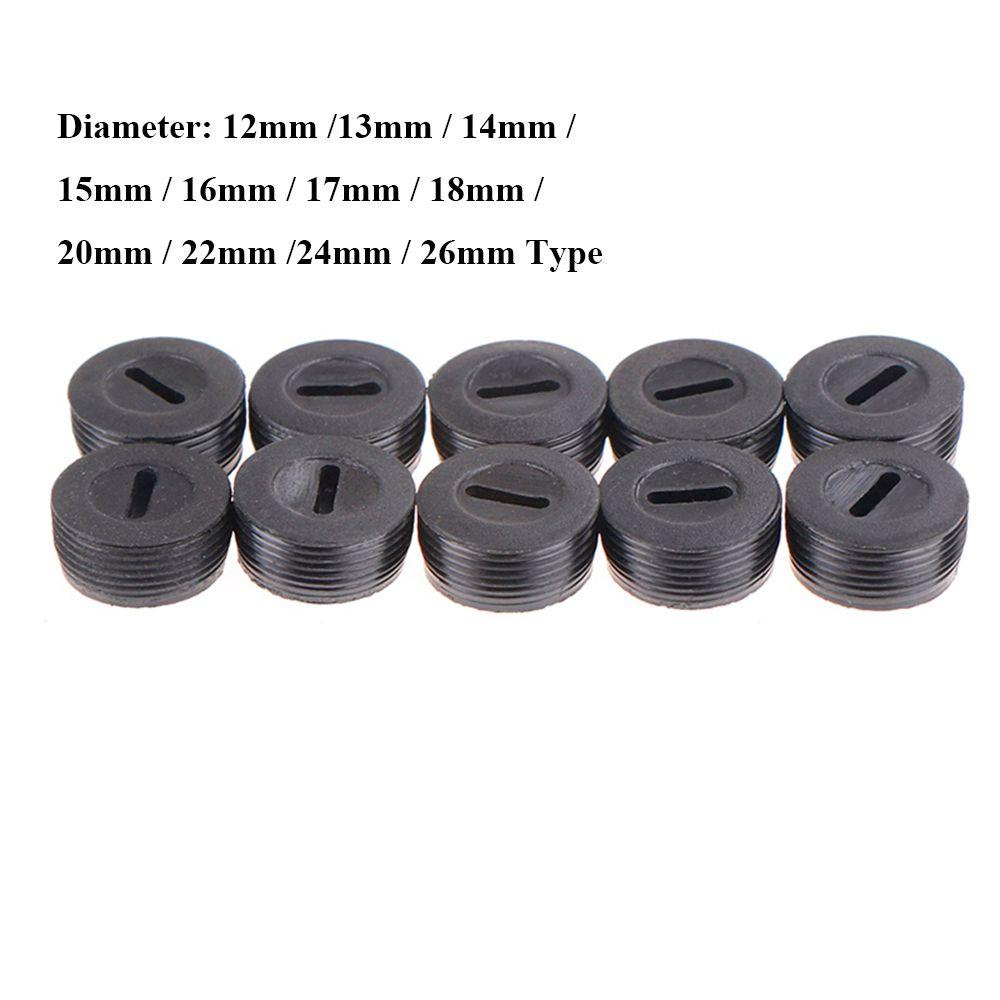 10 Nắp Nhựa Màu Đen Đường Kính 12mm Cho Cọ Trang Điểm Ốp