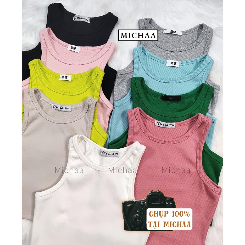 Áo Croptop BA LỖ NGƯỢC NHỌN Ôm Body Basic Trơn Nữ Thun Gân Ulzzang - MICHAA