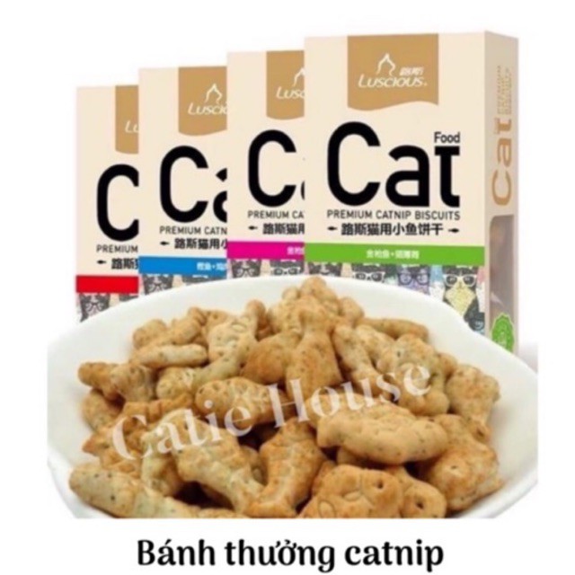  [Giao ngay Nowship/Grab] Bánh thưởng catnip Luscious cao cấp cho mèo 80g