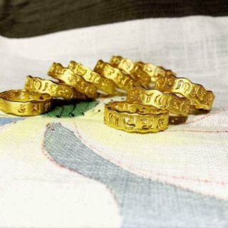 Nhẫn chú bình an bạc mạ vàng