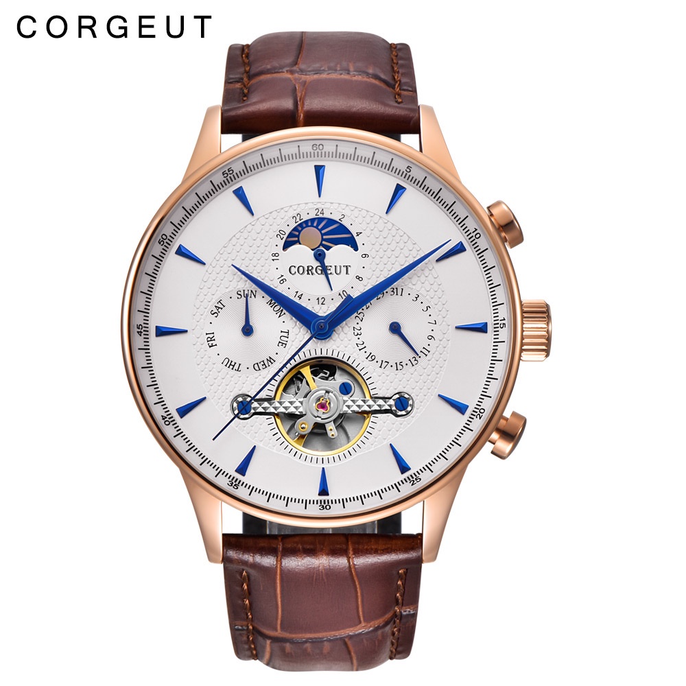 Đồng Hồ Nam Cơ Tự Động Corgeut Nhật Bản,Thời Trang, Cao Cấp-Máy Cơ Automatic Nhật sang trọngTinh Tế đẳng cấp kính saphir