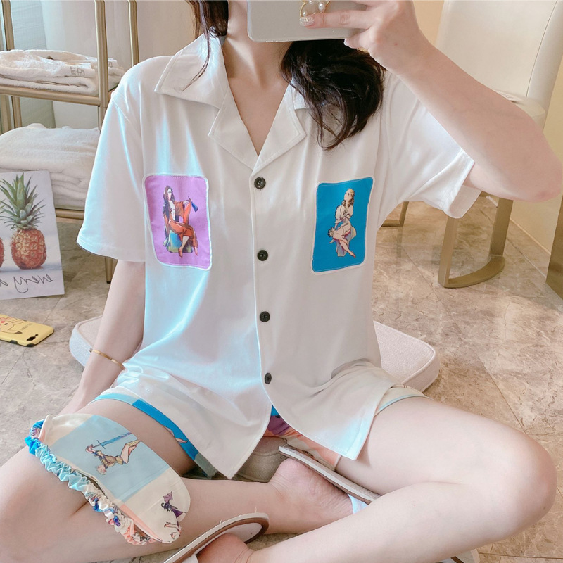 Bộ Đồ Ngủ Dài Tay Phong Cách Hàn Quốc Quyến Rũ Dành Cho Nữ đồ ngủ pyjamas pijama nam nữ mùa hè đồ đôi pijama ngắn lụa satin dễ thương bigsize đồ mặc nhà cao cấp