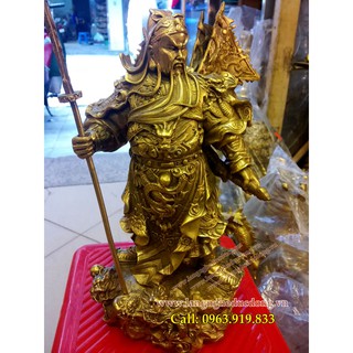 tượng quan công đứng trên bệ rồng, quan công ngũ cờ, quan nhị ca