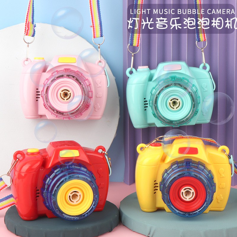 Máy ảnh thổi bong bóng, đồ chơi trẻ em giải trí thổi bong bóng có nhạc vui nhộn