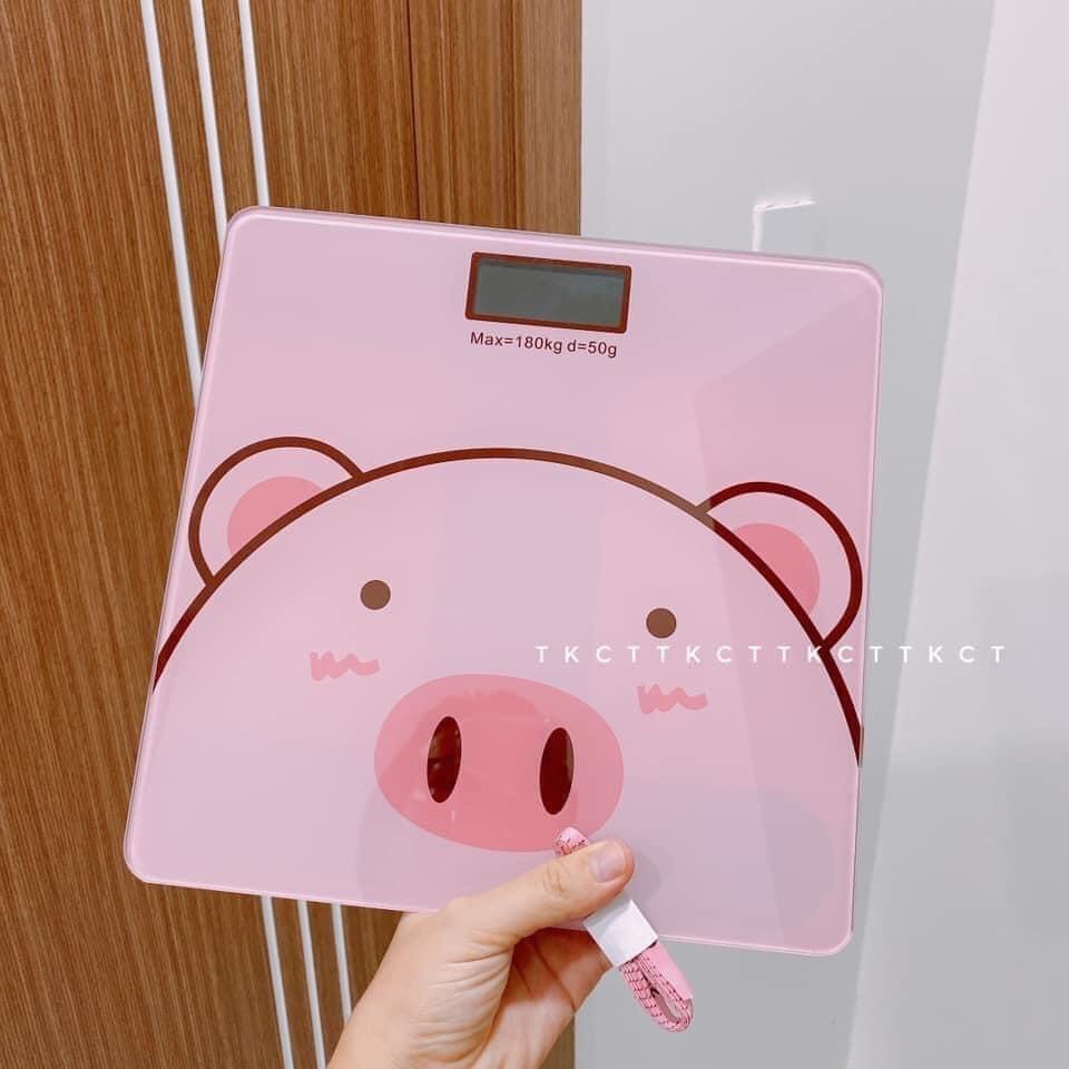 Cân Điện Tử Sức Khỏe Hình Lợn Màu Hồng Cực Xinh, Độ Chính Xác Cao(tặng kèm pin) (HOT)