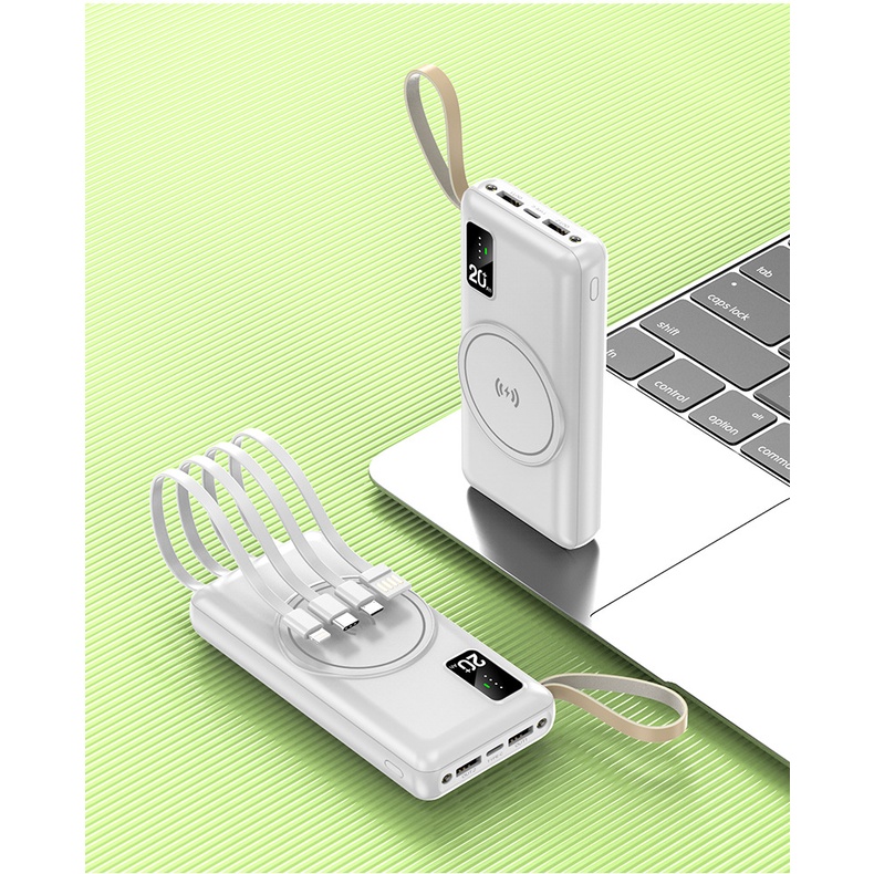 Pin sạc dự phòng NUTEK JDB Y106 20000mAh cảm ứng kèm 4 đầu sạc