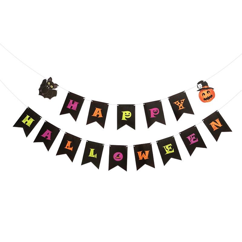 Hàng Mới Về Mới Dây Cờ Xoắn In Chữ Trang Trí Tiệc Halloween 2022