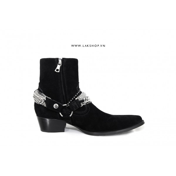 Giày Chain Embellished Ankle Boots