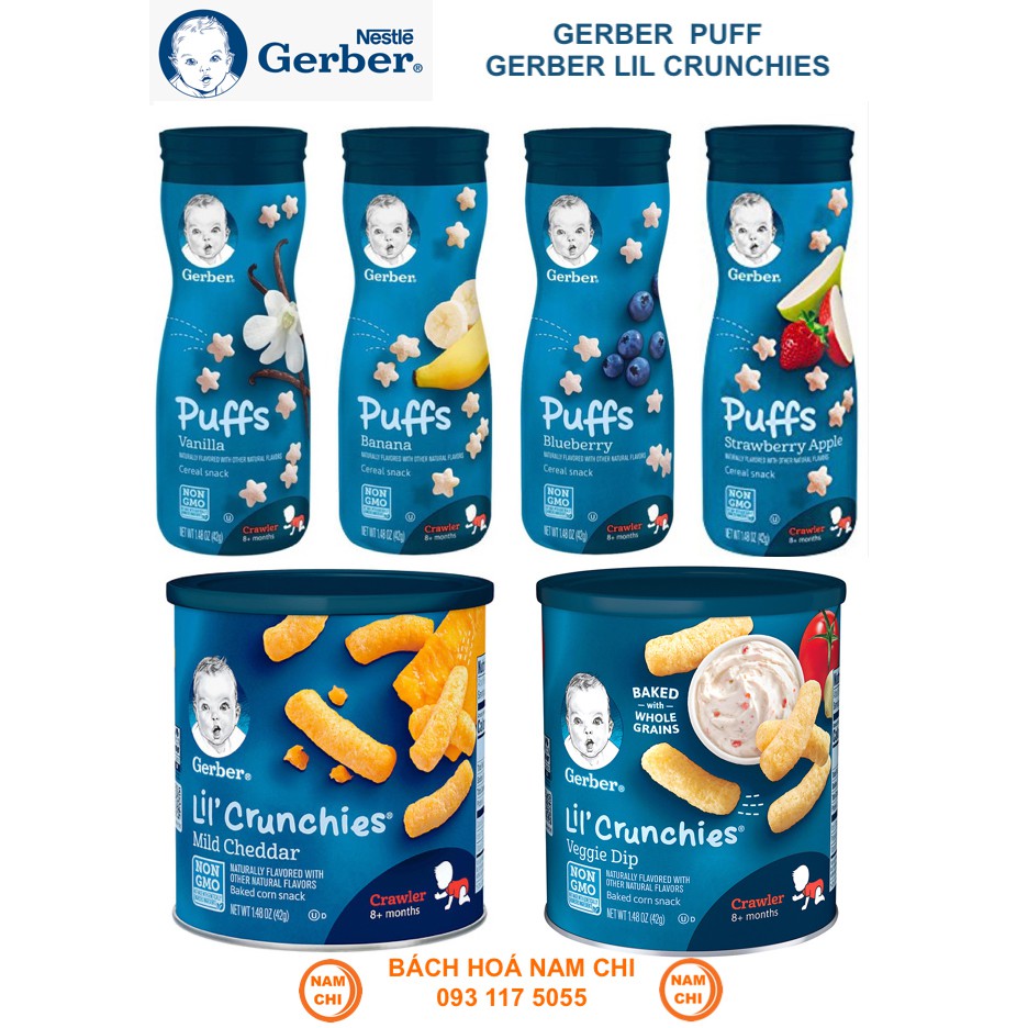 [DATE MỚI NHẤT] Bánh Ăn Dặm Gerber Puff Ngôi Sao Và Lil Crunchies Non GMO Nestle Hàng Nội Địa Mỹ Thơm Ngon Dinh Dưỡng