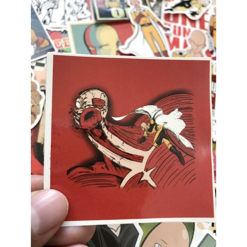 miếng dán sticker anime One Punch Man(thánh phồng tôm) trọn bộ 50 miếng-hình in rõ nét siêu đẹp