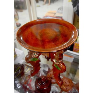 [VIP] Chò gỗ ba chân đặt đĩa trái cây thờ cúng khắc nổi hoa sen cao 30cm