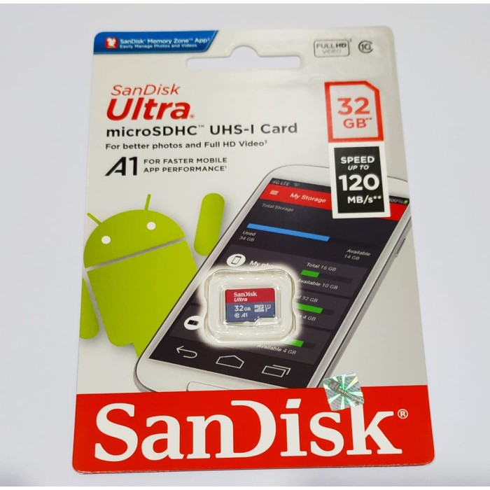 Thẻ Nhớ Sandisk Ultra Microsdhc A1 32gb 120mb / S