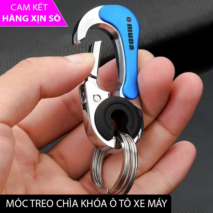 COMBO 2 Móc Chìa Khóa Ô Tô Xe Máy Omuda 3754 Cao Cấp - Móc Đeo Thắt Lưng Quần, Chất Liệu Hợp Kim Inox Cao Cấp