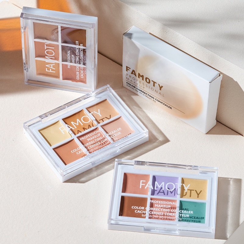 Bảng Kem Che Khuyết Điểm 6 Màu Vô Hình Che Phủ Lỗ Chân Lông Kháng Nước Lâu Trôi Không Nhòe