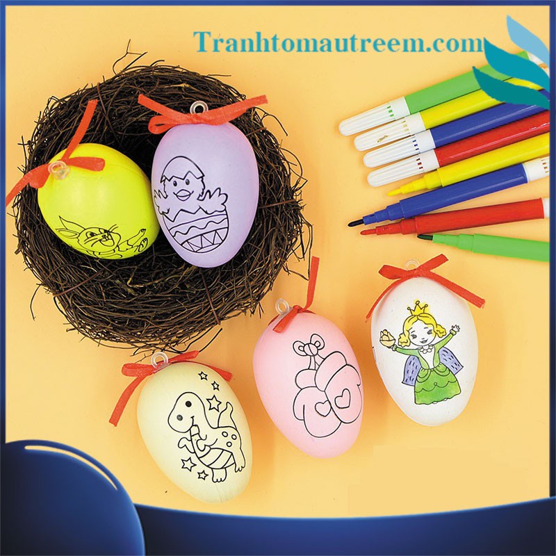 Trứng Tô Màu Sáng Tạo Tặng Kèm Bút Lông
