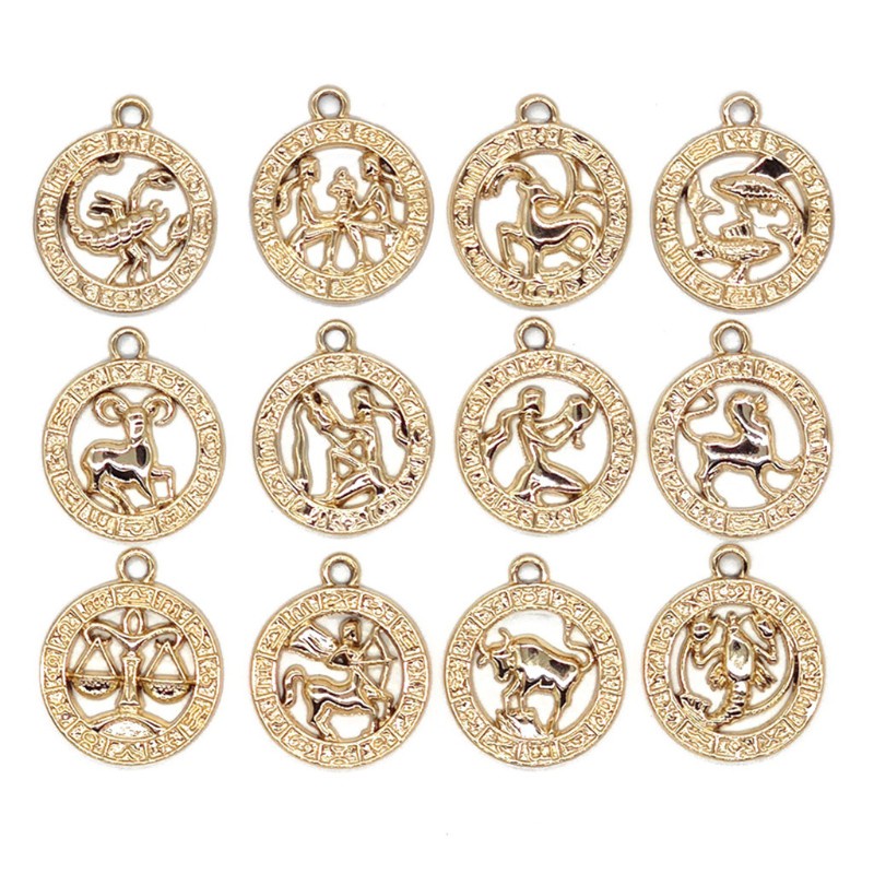Set 12 Mặt Dây Chuyền Hình 12 Cung Hoàng Đạo May Mắn