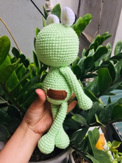 Ếch cốm, đồ chơi thú bông bằng len móc handmade