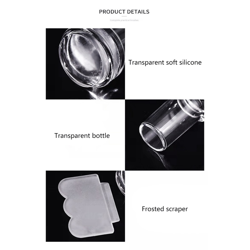 Set Dụng Cụ In Dấu Trang Trí Móng Nghệ Thuật Bằng Silicone Trong Suốt time