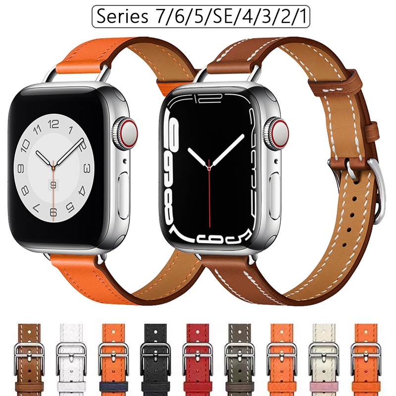 Dây đeo da JANSIN thích hợp cho đồng hồ thông minh Apple 45mm 41mm 44mm 40mm 42mm 38mm