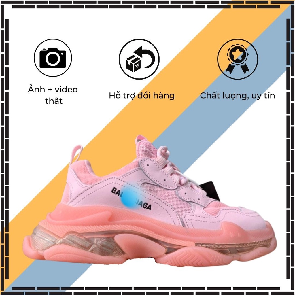 Giày Balen Đế Khí TRIPS Thể Thao Màu Hồng Đào Nữ Độn Đế Phong Cách