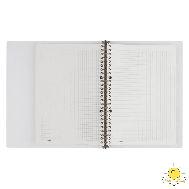 Sổ còng sắt B5 80 tờ  Caro 5x5 Ms 550  26 chấu kèm 5 tab bìa phân trang binder Klong