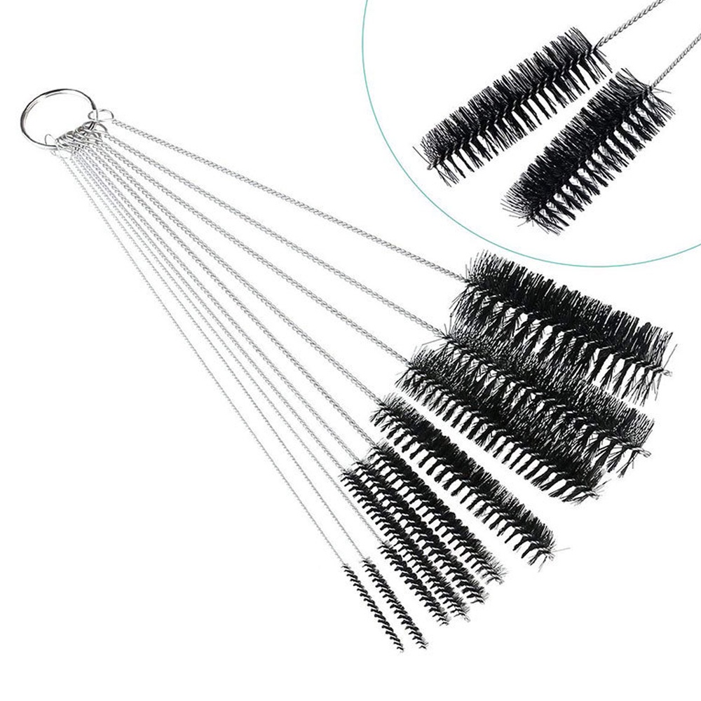 Set 10 cọ vệ sinh ống hút bằng thép không gỉ tiện dụng