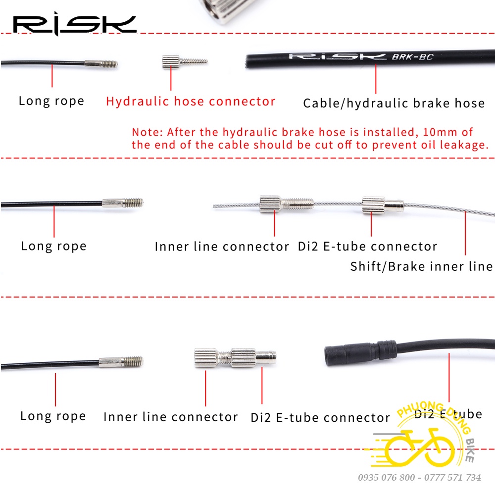 Bộ dụng cụ luồn dây âm trong khung xe đạp RISK