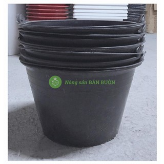 5 Xô vữa đen Đầu Trâu - Xô Nhựa Đựng Nước, Tưới Cây, Xách Hồ, Xách Vữa, Đựng Đồ, Có Quai Xách, Kích Thước 28x18Cm
