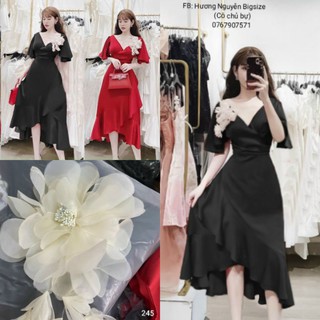 55-90kg bigsize đầm dài cánh tiên kèm tag hoa