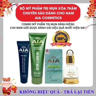 Bộ mỹ phẩm loại bỏ Mụn Thâm, Mờ Sẹo, Ngăn nhờn dành cho Nam AIA COSMETICS + Tặng Gel hút mụn