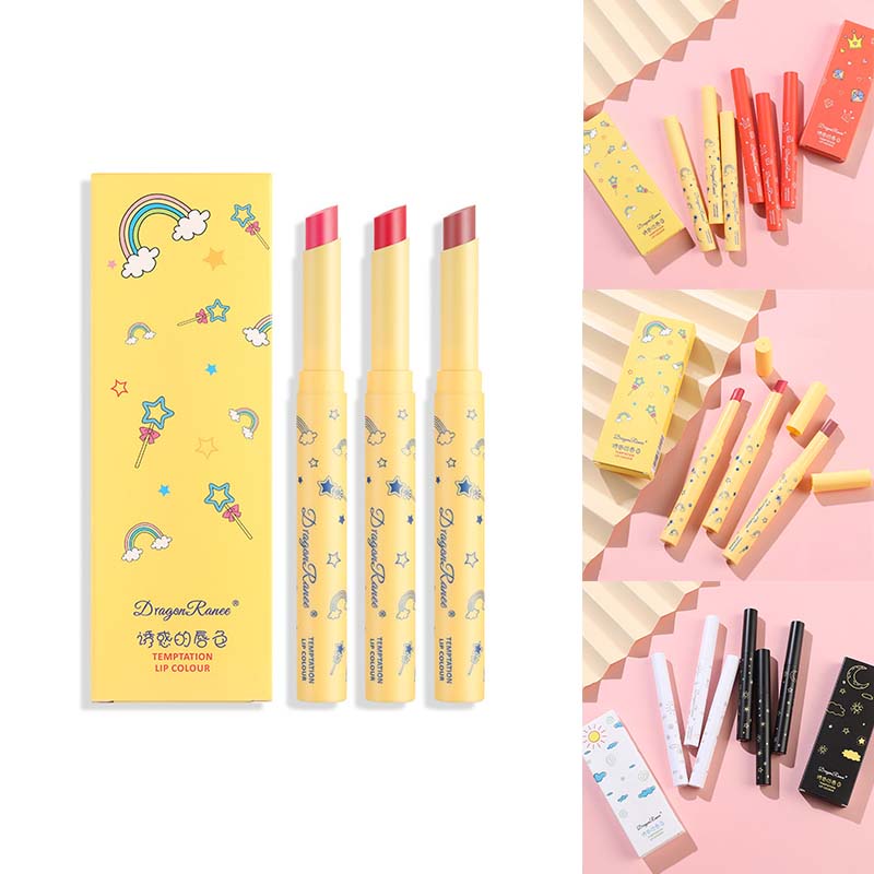 Bộ Ba Son Môi Dạng Bút Chì Màu Nhung Lì Tiện Lợi JP5