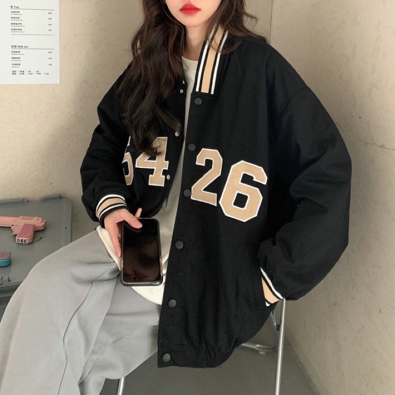 Áo khoác bomber bóng chày thể thao nam nữ varsity jacket ulzzang Hàn Quốc [Yannie]