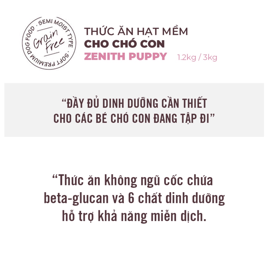 Thức ăn hạt mềm Zenith Cho Chó Con