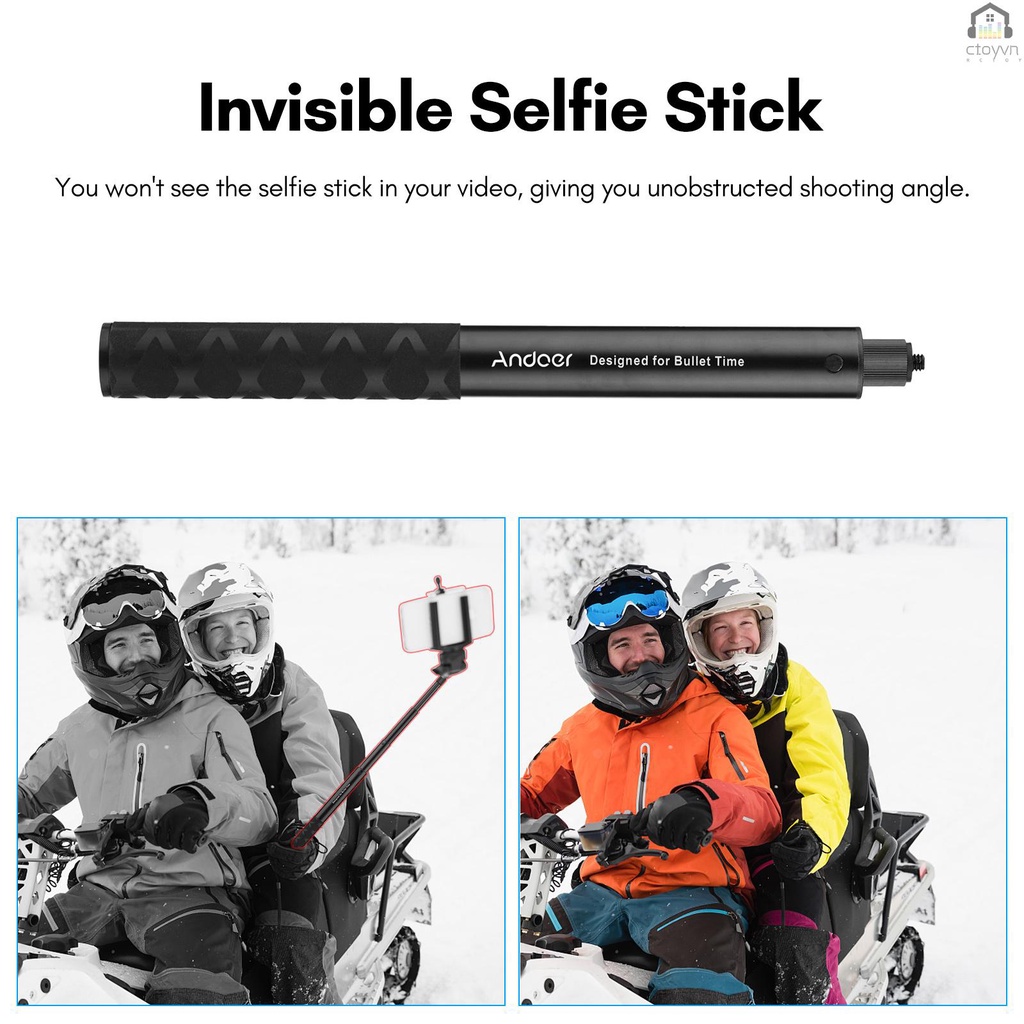 Gậy Selfie Andoer Vít 1 / 4 Inch 28cm - 110cm Với Chân Tripod Mini Cho Insta360 ONE X / O