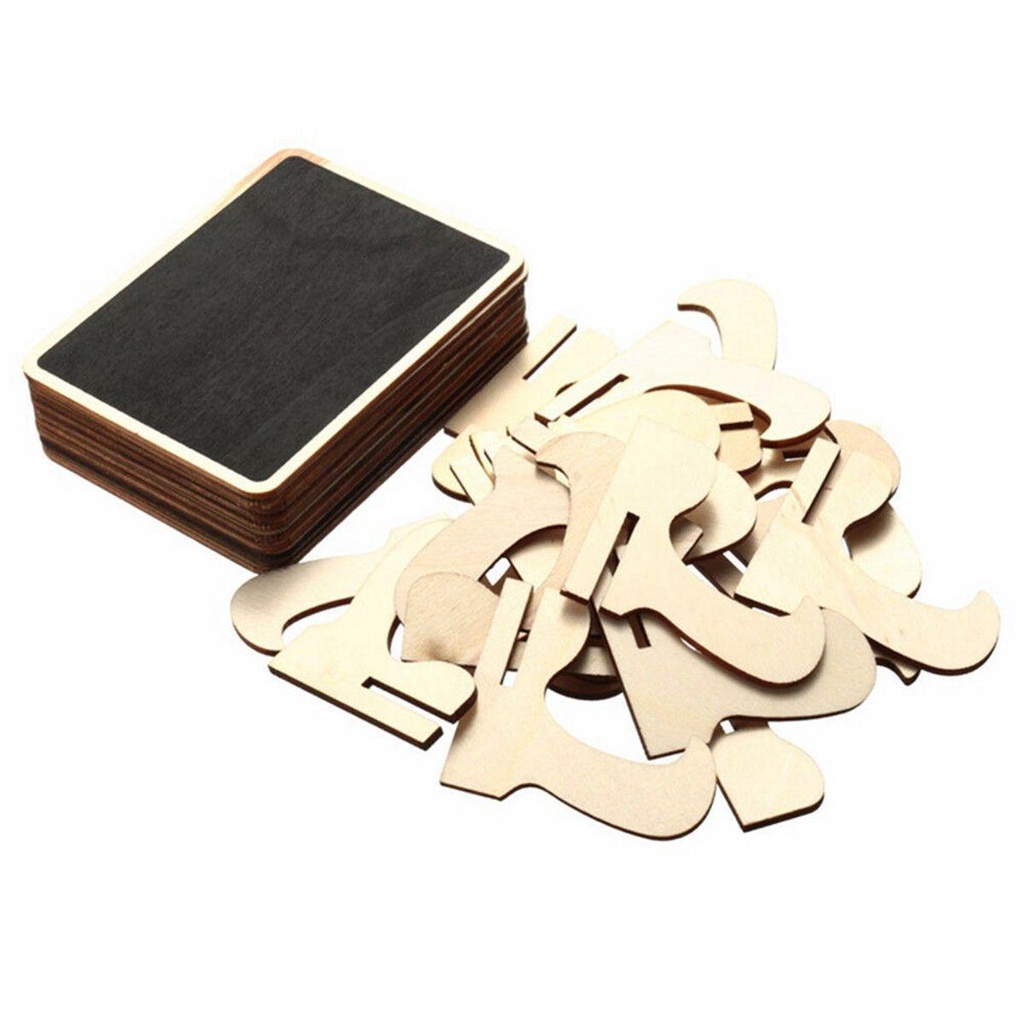 Bộ 10 / 20 Bảng Đen Ghi Chú Mini Bằng Gỗ