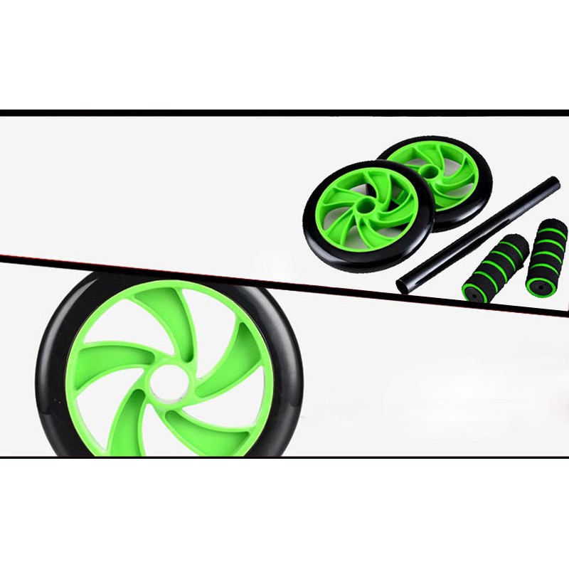 ️Free Ship️Con Lăn Tập Bụng Xanh Lá + Kèm Thảm Lót Đầu Gối