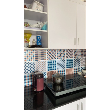 Decal dán bếp - Set 1m dài Decal Gạch Bông họa tiết Đơn giản - Trang trí, Dán tường - Viet Decor