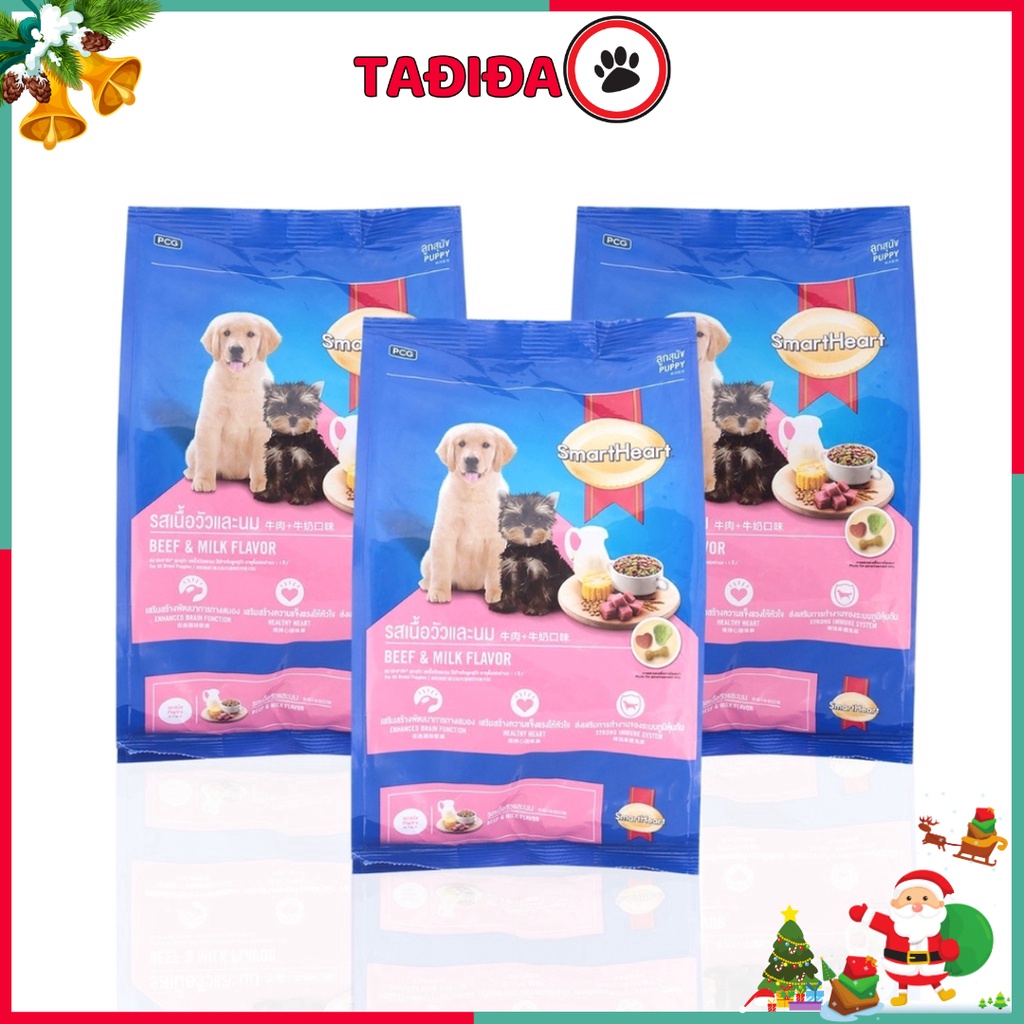 Thức ăn cho Chó Con Smartheart Puppy Vị Thịt Bò &amp; Sữa 400g - Tadida Pet