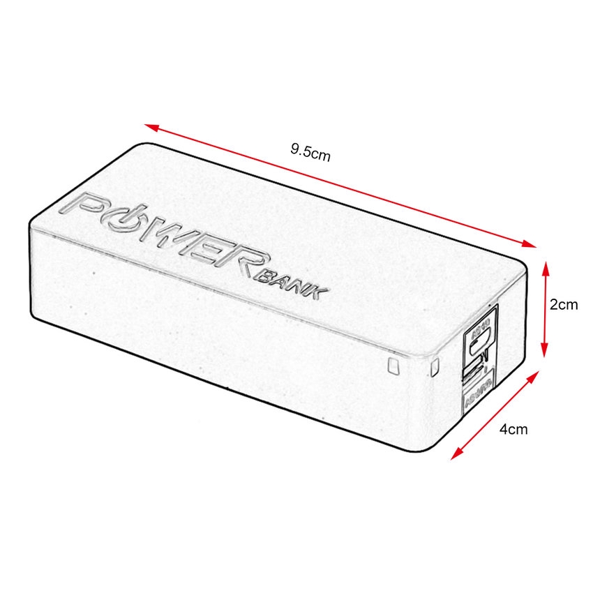 Vỏ Pin Sạc Dự Phòng Cổng Sạc USB 2x18650 Tiện Dụng