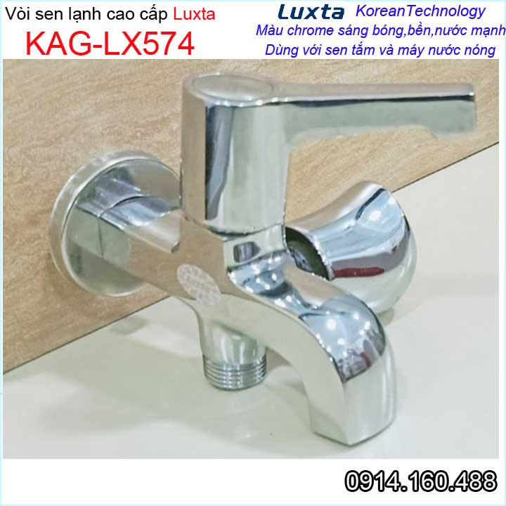 Vòi sen lạnh gắn tường Luxta KAG-LX574 tay gạt, Củ sen nước mạnh chrome bóng thiết kế đẹp chất lượng siêu bền