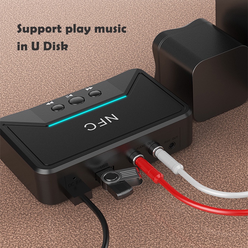 Thiết Bị Nhận Tín Hiệu Âm Thanh Bluetooth 5.0 Không Dây 3.5mm AUX RCA Jack A2DP Hifi Bt200Nfc Bluetooth 5.0